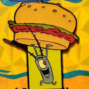 Spongebob Squarepants Plankton Stealing Krabby Patty Enamel Pin Official Badge